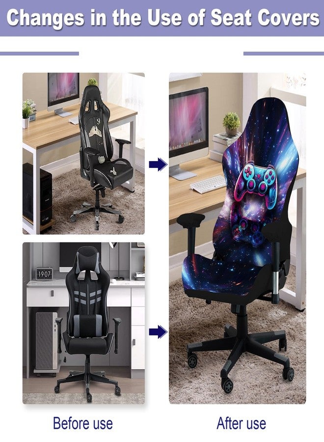 QYZDLM Gaming Chair Covers, 3D Printing Stretchable Soft Non-Slip Easy to Install Gamer Chair Cover with Armrest Cover(No Chair)(A) - Image 3